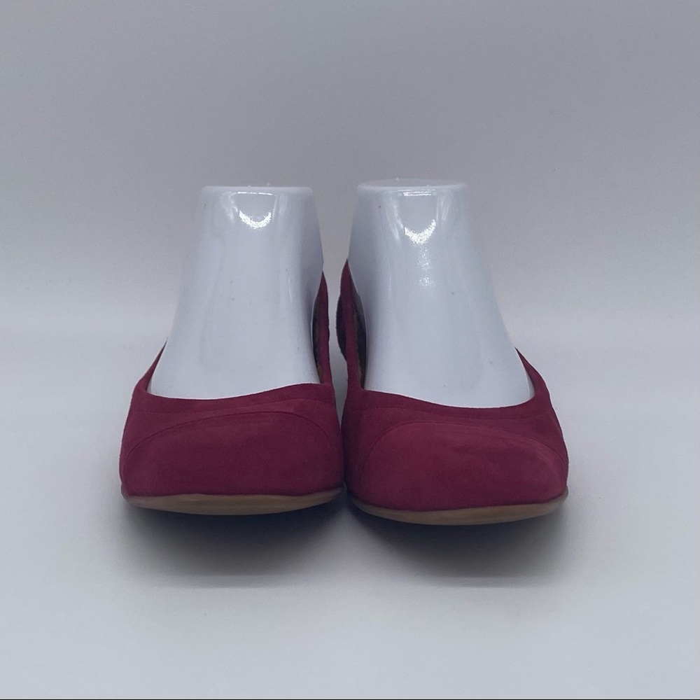 Aquatalia Carolyn Suede Ballet Flat in Cherry - Picture 8 of 11